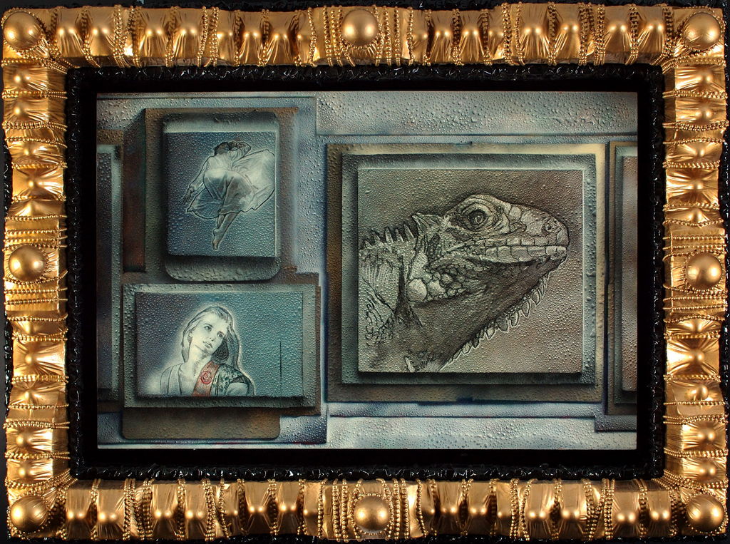 Lacquer and Pencil on Board, Framed, 48in x 32in - 2003